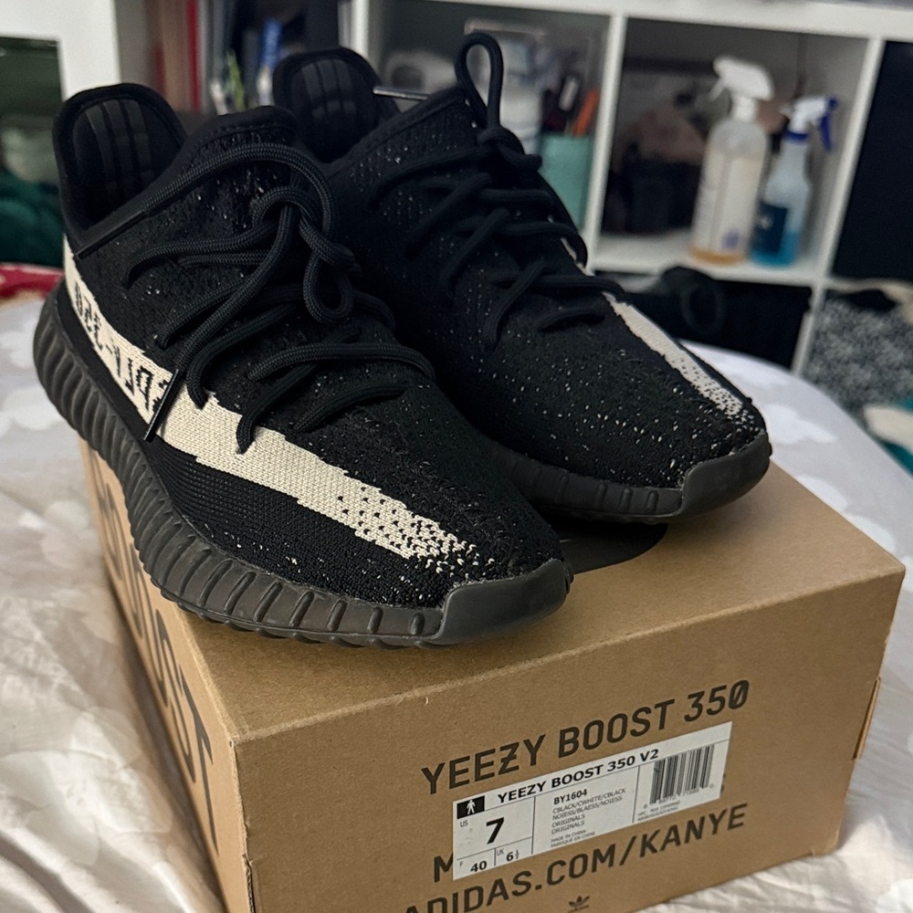 Adidas Kids Yeezy Boost 350 V2 Black White Sneakers
